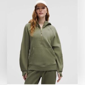 Lululemon NWT 🔥SOLD OUT! Scuba Oversized Half-Zip Hoodie Bay Leaf / Gold